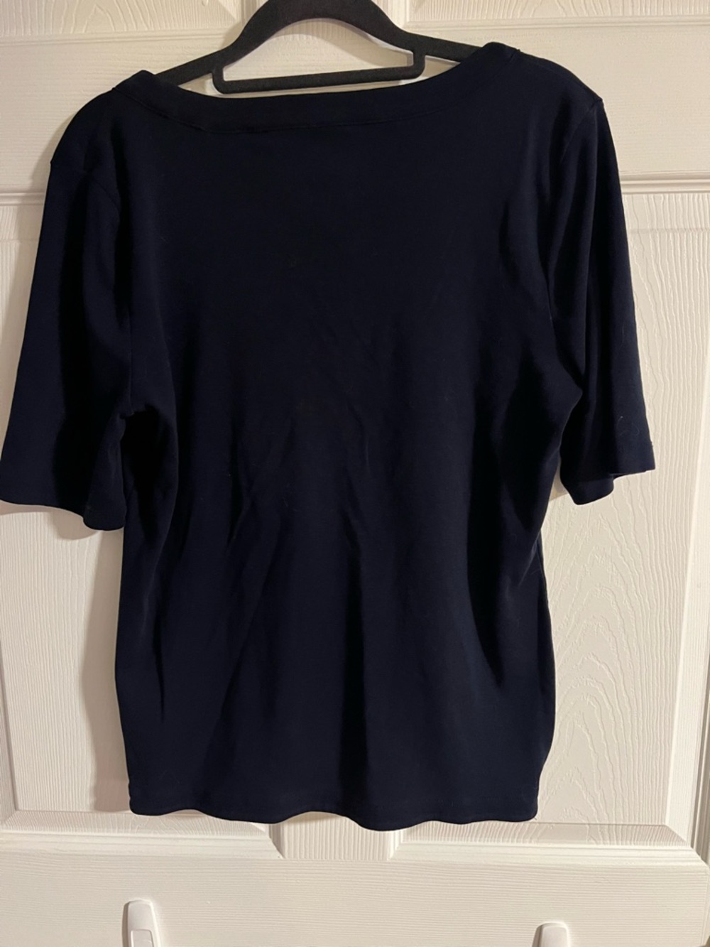 Talbots Navy Short Sleeve Scoop Neck Top - Classic Navy - Picture 4 of 6